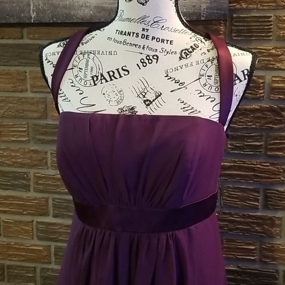 Sz 8 alfredo angelo Grape halter style bridesmaid - Picture 2 of 6